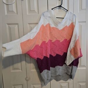 Colorful Wave Pattern Women's Sweater
